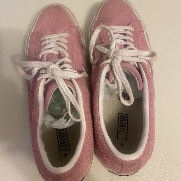 Converse OneStar Low 159492C LeatherSuede Skate Sneakers Men9 Women11 Pink White - Picture 11 of 11